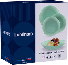 Pampille Türkis Opal Geschirr 18 Teile – 6 Personen Geschirrsets Naty Shop