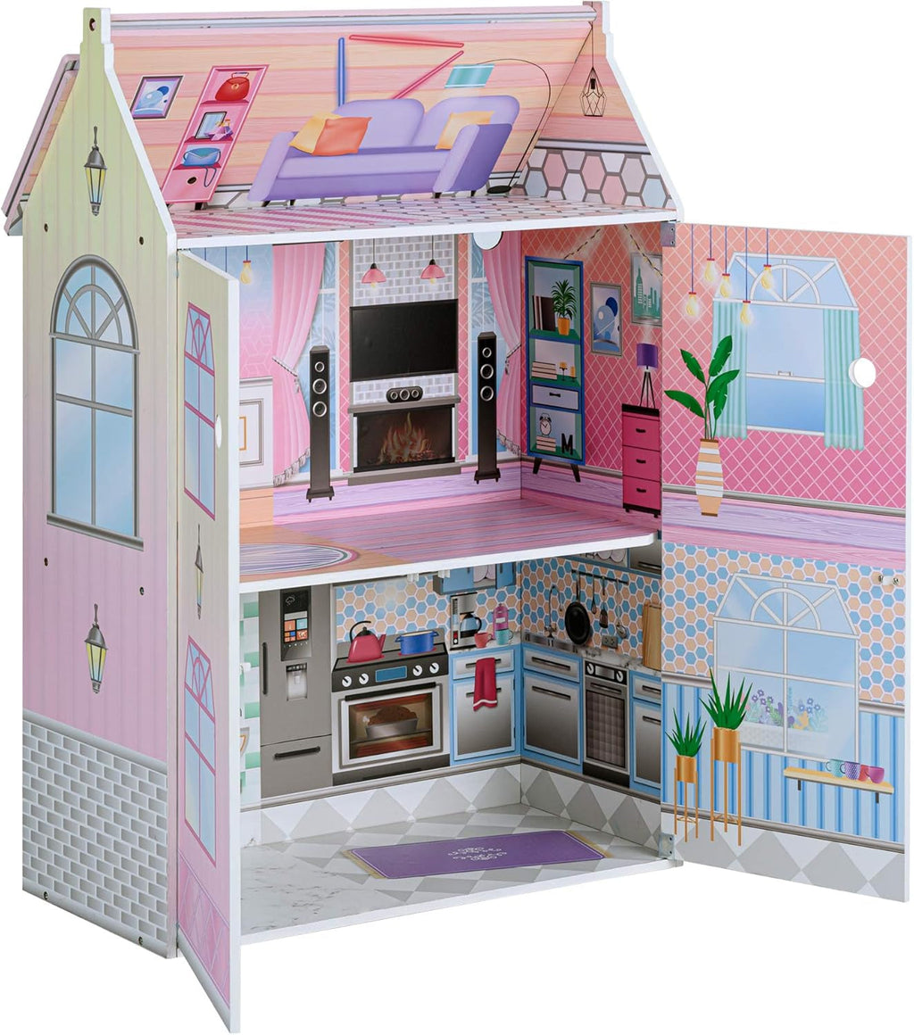 Olivias Little World Glasshouse Kids 12" Doll House & 10 Accesorii Pentru Păpuși 3.5" Multi Td-12518D Casute de papusi Naty Shop