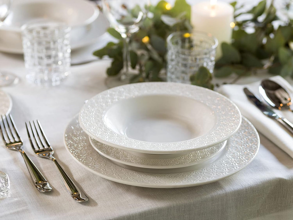 Margaret, serviciu de masă pentru 6 persoane, 18 piese, porțelan, alb Seturi vesela masa Naty Shop