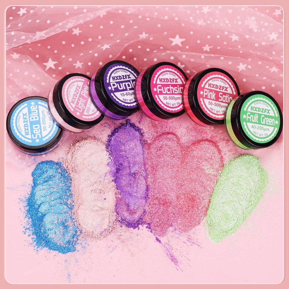 Essbarer Glitzer Für Getränke - Lebensmittelfarbe Pulver, Schimmerndes Glitzerpulver, Lebensmittel Glitzerpuder Für Schokolade, Kuchen, Fondant, Getränke - 8G (Frucht Grün) Naty Shop