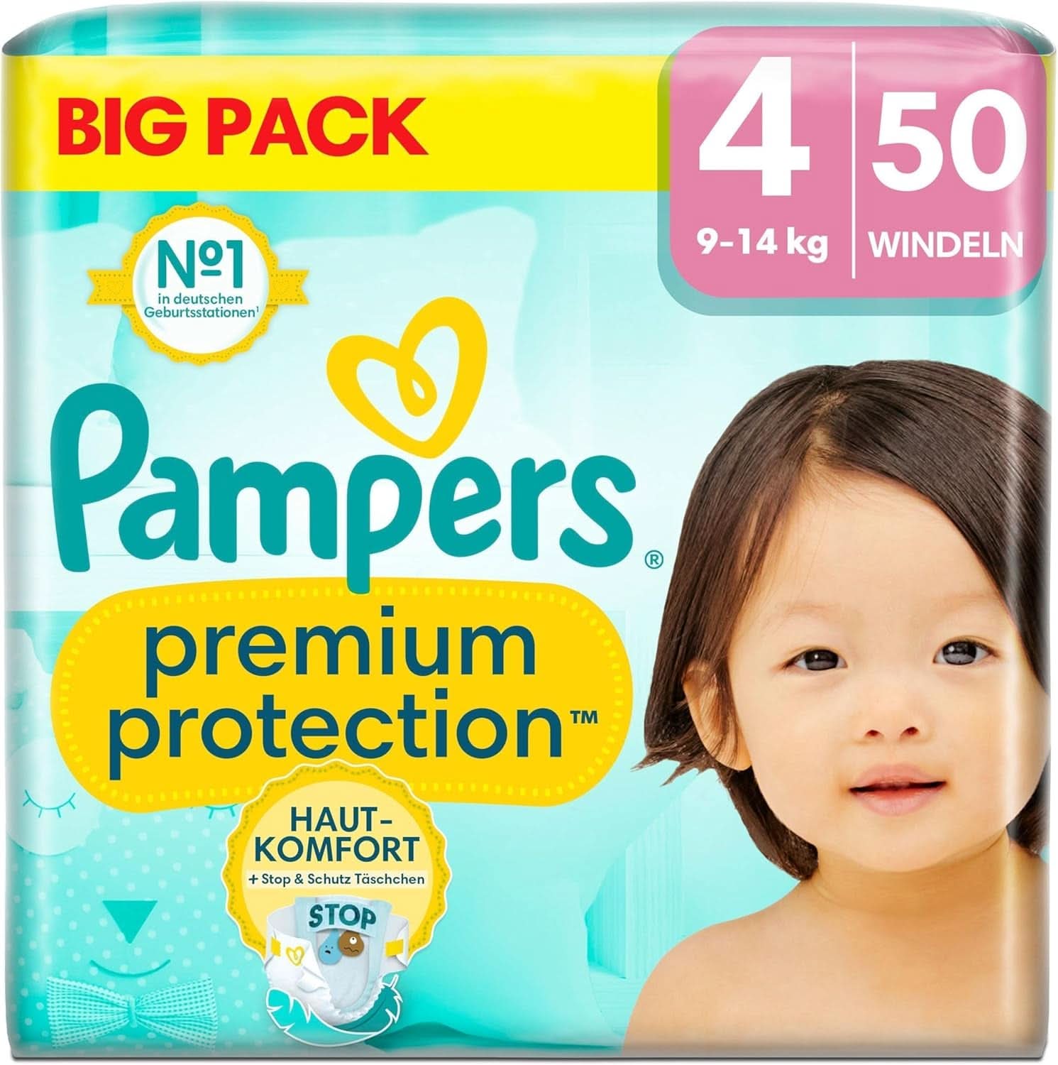 Pampers Premium Protection BIG PACK, New Baby, scutece mărimea 2 (4Kg-8Kg), 68 bucăți Mama si Copilul Naty Shop 4 (50 buc) Nou