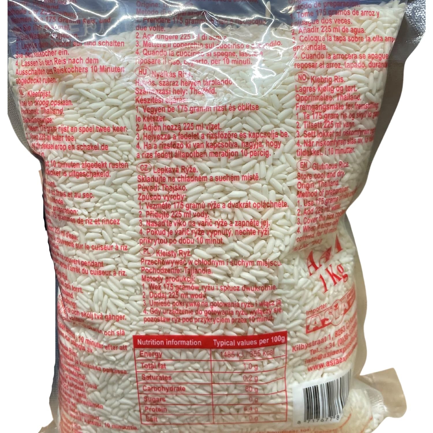 ROYAL THAI RICE - Klebreis - 10 x 1 KG - Multipack