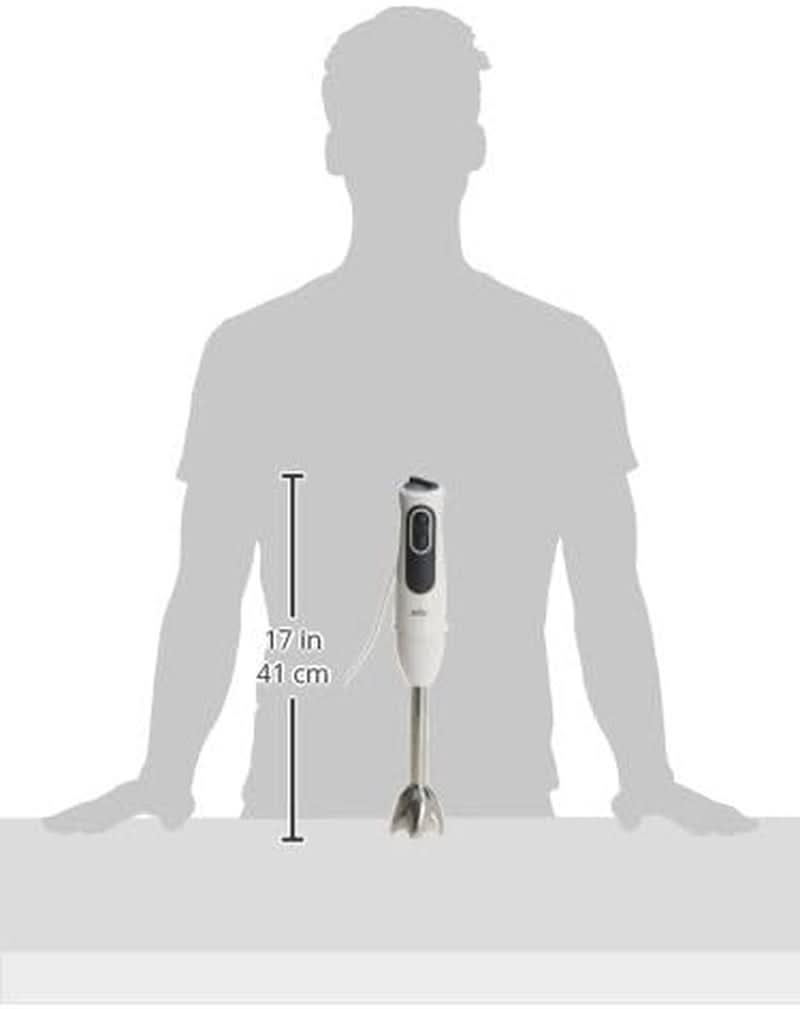 Braun Multiquick 3 MQ 3135 Sauce Stabmixer – Pürierstab Mit 11 Geschwindigkeiten plus Turbo-Stufe & Edelstahl-Mixfuß, 750 Watt, Inkl. 600 ml Mix-/Messbecher, Schneebesen & Zerkleinerer, Weiß/Grau Kitchen Naty Shop