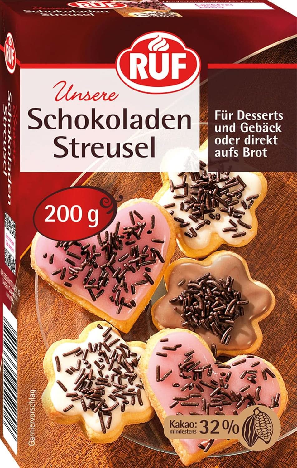 RUF, Milchschokoladenstücke, 200 Gramm Sprinkles Naty Shop Schokoladenstreusel