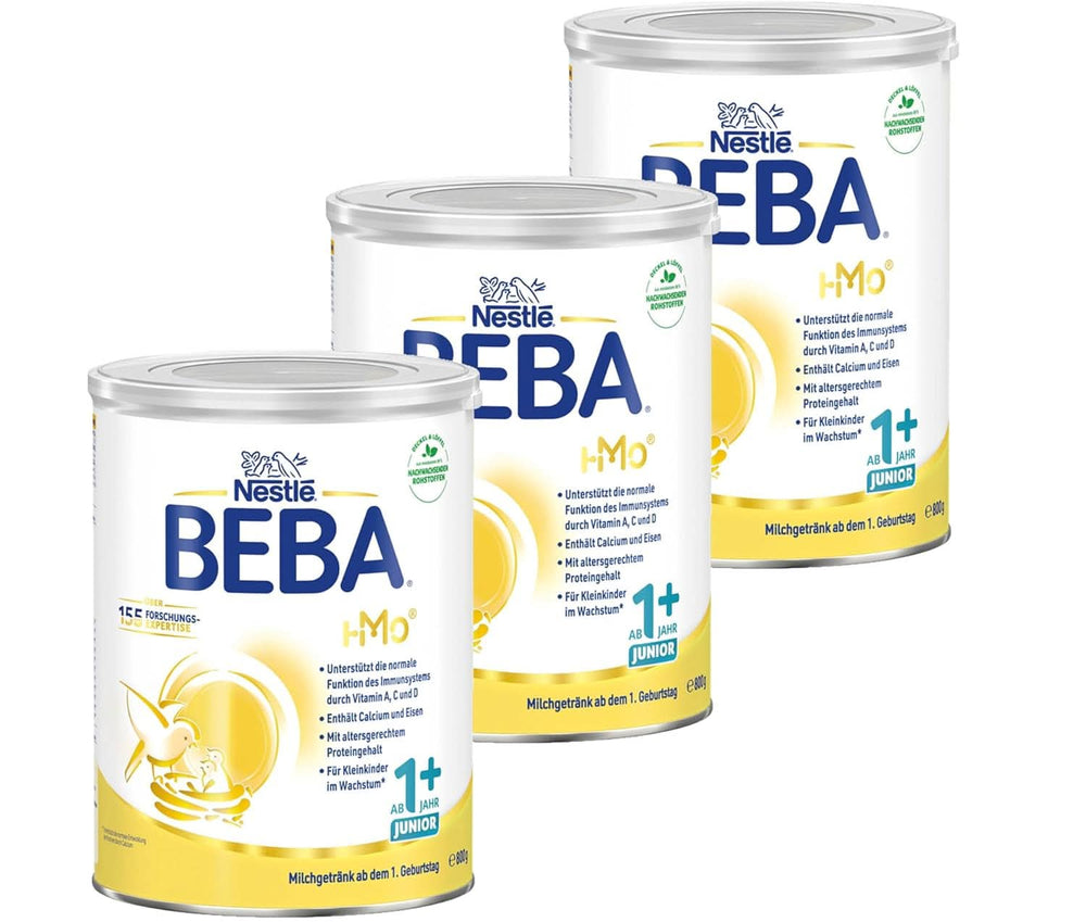 Nestle BEBA JUNIOR 1, Milchnahrung ab 1 Jahr Mutter und Kind Naty Shop 3 x 800 Gramm