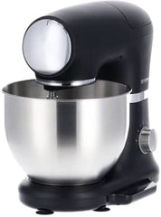 SEVERIN Küchenmaschine Mit Waage, Große Knetmaschine Für Bis Zu 3 Kg Kuchenteig, Robuste Teigmaschine Mit Knethaken, Flachrührer Und Schneebesen, 1.000 W, Schwarz, Matt, Edelstahl, KM 3898 Mutter und Kind Naty Shop