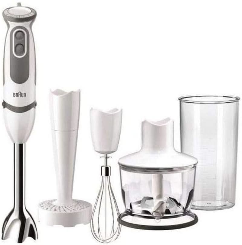 Braun Multiquick 5 Vario MQ 5000 Standmixer | 750 W | Easyclick-System | Powerbell-Technologie | 21 Geschwindigkeitsstufen | Mixen Und Pürieren Mutter und Kind Naty Shop Single Inkl. Kartoffel-Und Gemüstestampfer, Edelstahl-Schneebesen, Zerkleinerer