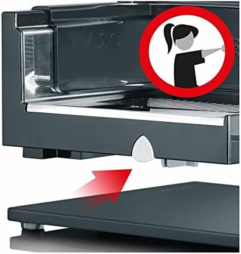 GRAEF SKS S32000, silberner elektrischer Allesschneider mit Vollmetallgehäuse und Glasbodenplatte. Reiben und Hobel Naty Shop