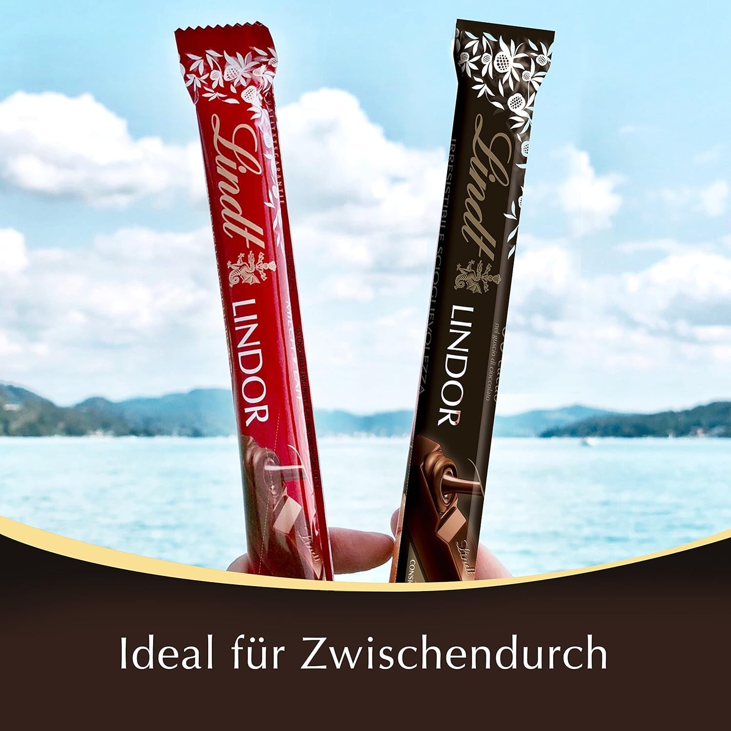 Bețișoare de ciocolată neagră Lindt Chocolate LINDOR | 24 batoane de ciocolată x 37g | Cu o umplutură fină de ciocolată neagră, care se topește în gură, cu 60% cacao | Cadou de ciocolată | Cadou de ciocolată | Pachet vrac