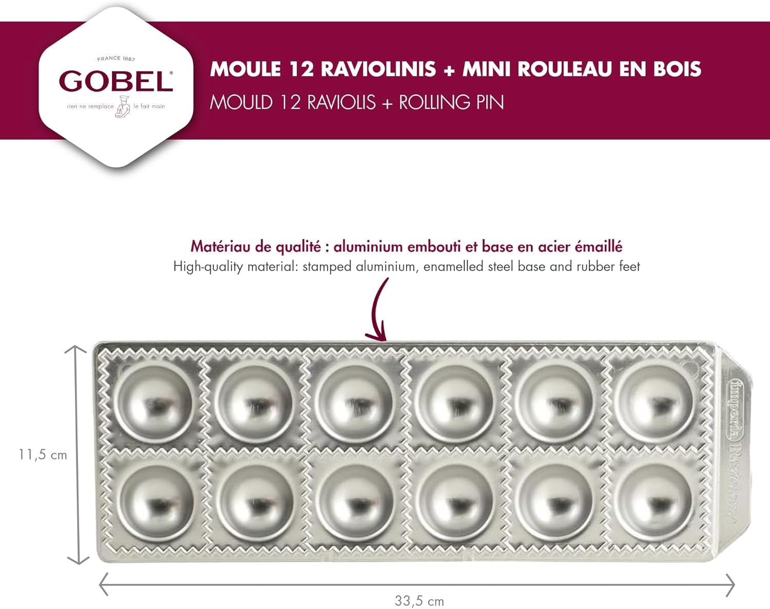 GSD Household Appliances Ravioli Chef Formă pentru ravioli, oțel, 52x52mm, naturală
