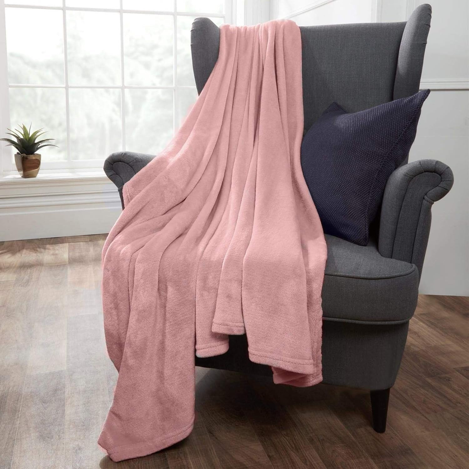 Brentford's Flanell-Fleecedecke, extra weich, groß, flauschig, warm, Tagesdecke für Schlafzimmer, Einzelbett, Sofa, Couch, Blush Pink – 120 x 150 cm. Betten und Decken. Beuche den Brentfords-Store