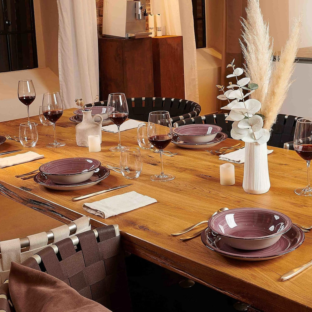 MÄSER 931950 Frühstücksservice Bel Tempo II für 6 Personen im Vintage-Look, handbemalte Keramik. Geschirrsets Naty Shop