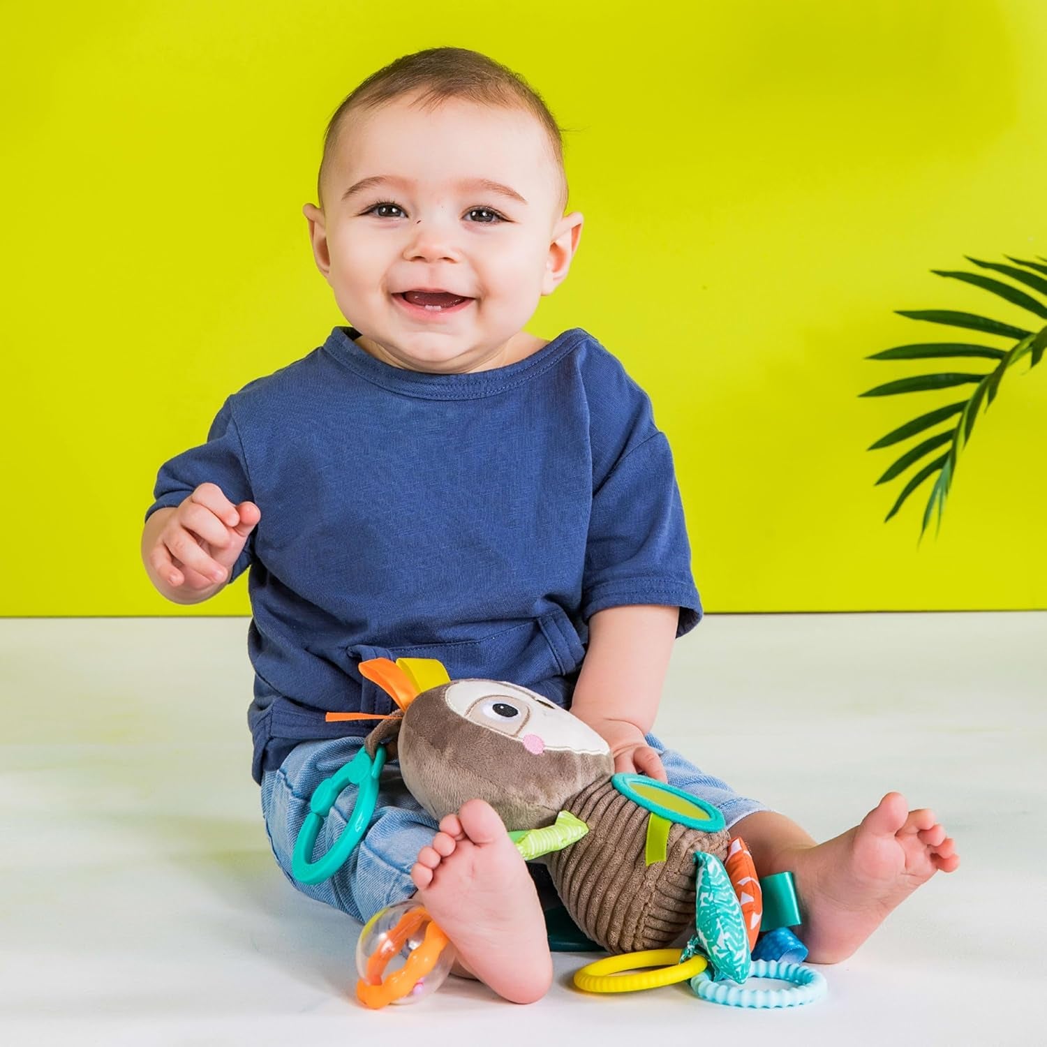 Bright Starts, jucărie pentru cărucior, leneș - cu zornăitor, oglindă și bucle taggie Jucarii Bebe Naty Shop