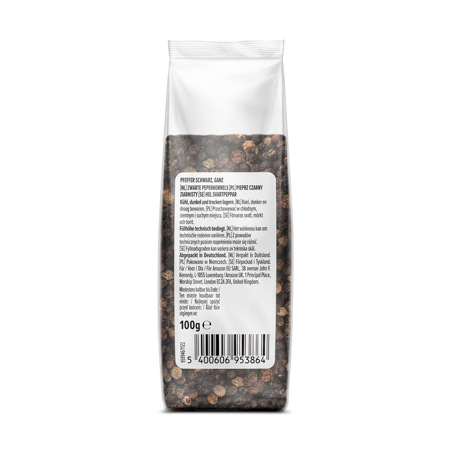 by Amazon Schwarzer Pfeffer ganz, 100g
