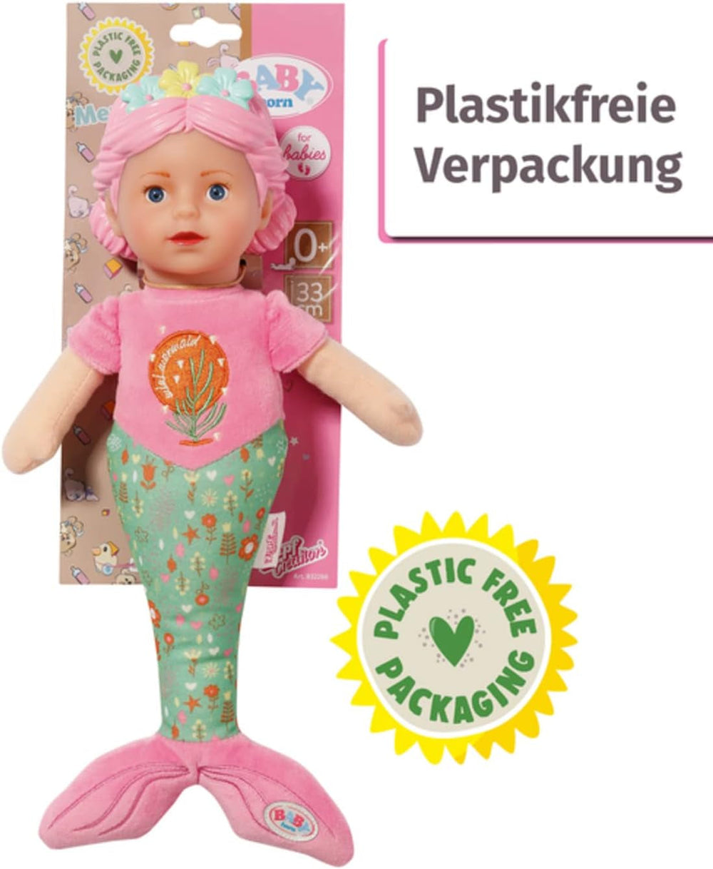 BABY born Meerjungfrau for babies, waschbare Stoffpuppe, Meerjungfrauen-Puppe mit weichem Vinylkopf, 33cm groß, 832288 Zapf Creation