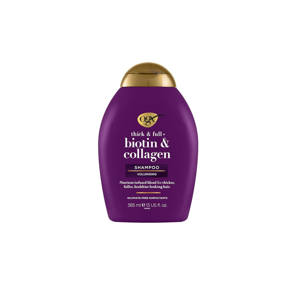 OGX Biotin & Collagen Shampoo (385 Ml), Șampon de întărire a părului pentru păr fin și subțire Duș și baie OGX 385 ml
