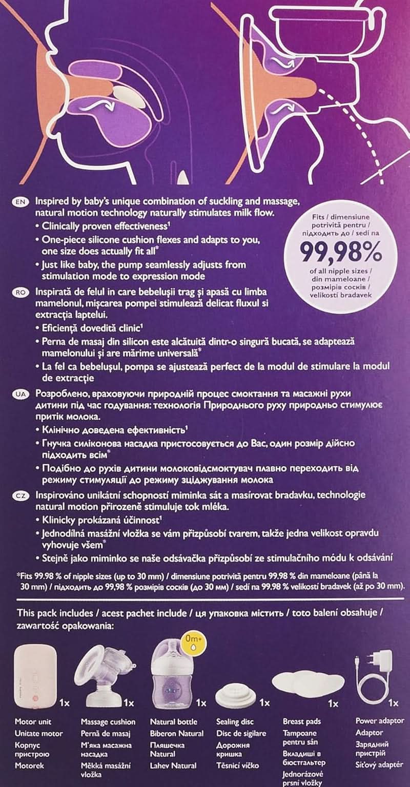 Pompă de sân electrică Philips Avent (model SCF395/11) Accesorii Hrana si Alaptare Bebe Naty Shop