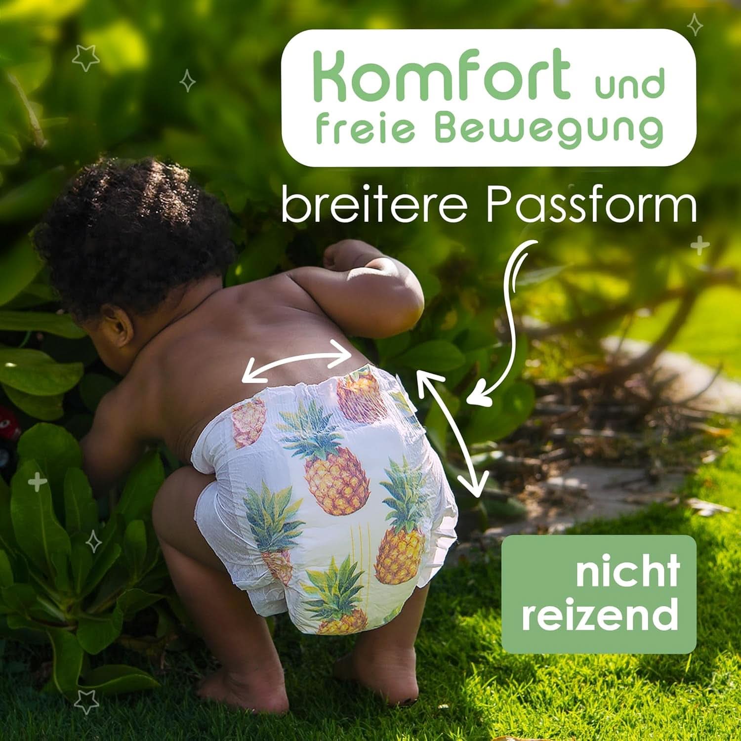 Pureborn Eco Bio-Bambuswindeln, Neugeborenengröße (bis 5 kg), umweltfreundlich, hypoallergen, ultraweich, mit Nässeindikator, verschiedene Aufdrucke Mutter und Baby Naty Shop
