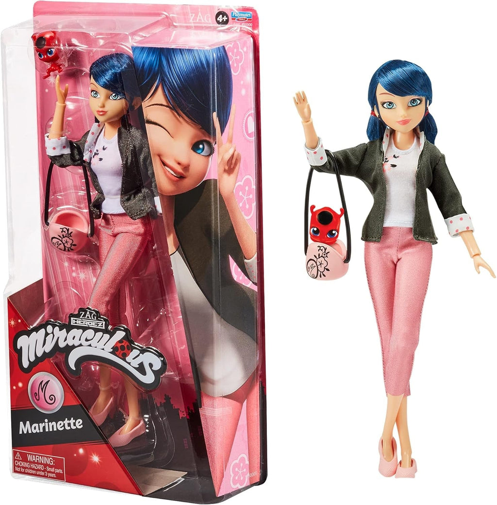 Bandai - Miraculous Ladybug - Doll Marinette Colour Change Surprise - Păpușă articulată Miraculous, 26 Cm + 3 surprize - Model aleatoriu - P50390 Papusi Naty Shop Marinette