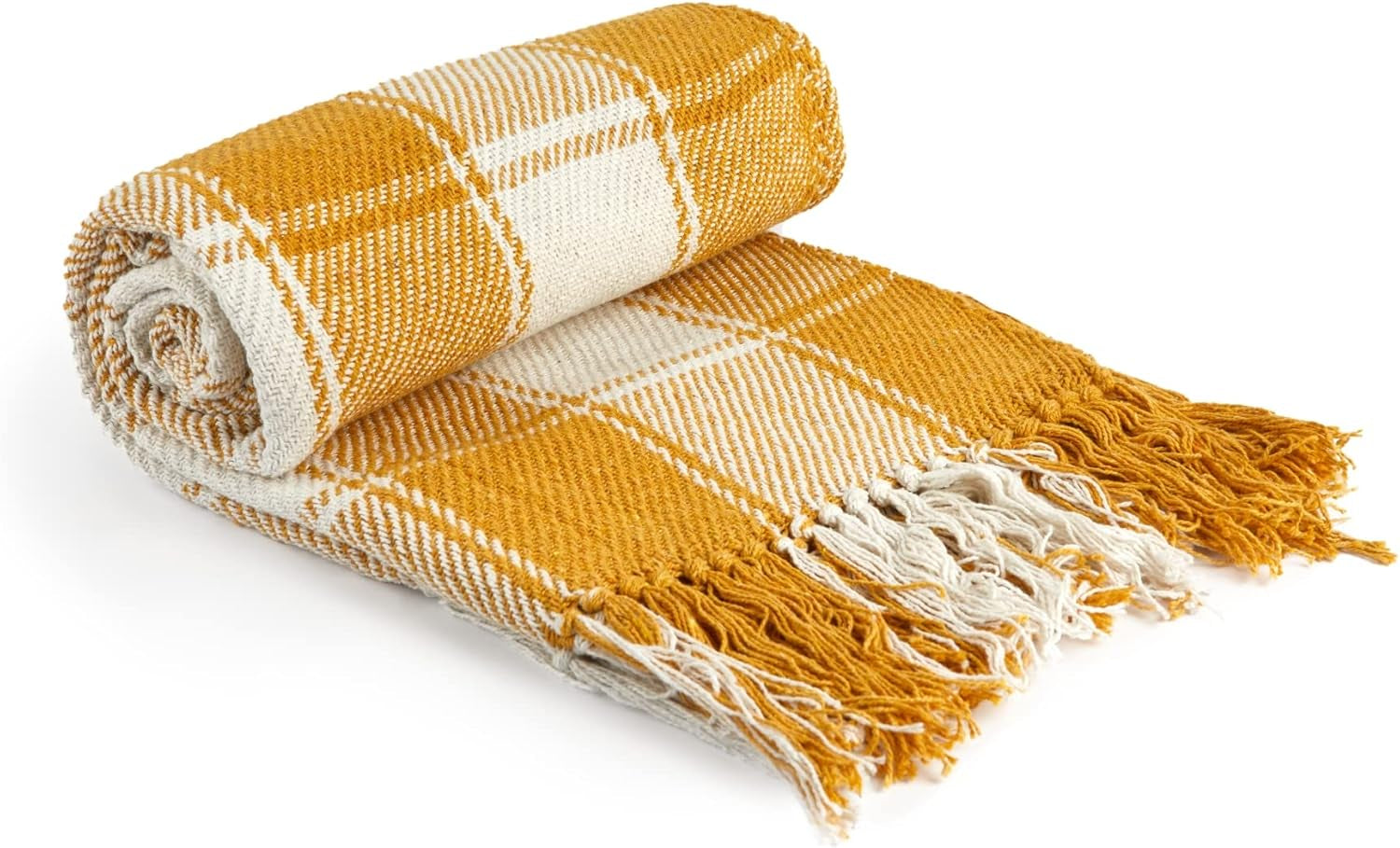 Frisco throw, Bumbac reciclat, Tradițional, Cu carouri, Pentru scaun, canapea, canapea, arunca, pătură, Antracit, 127 X 152 Cm Paturi si Cuverturi Emma Barclay Ocru 70X100" (178X254Cm)