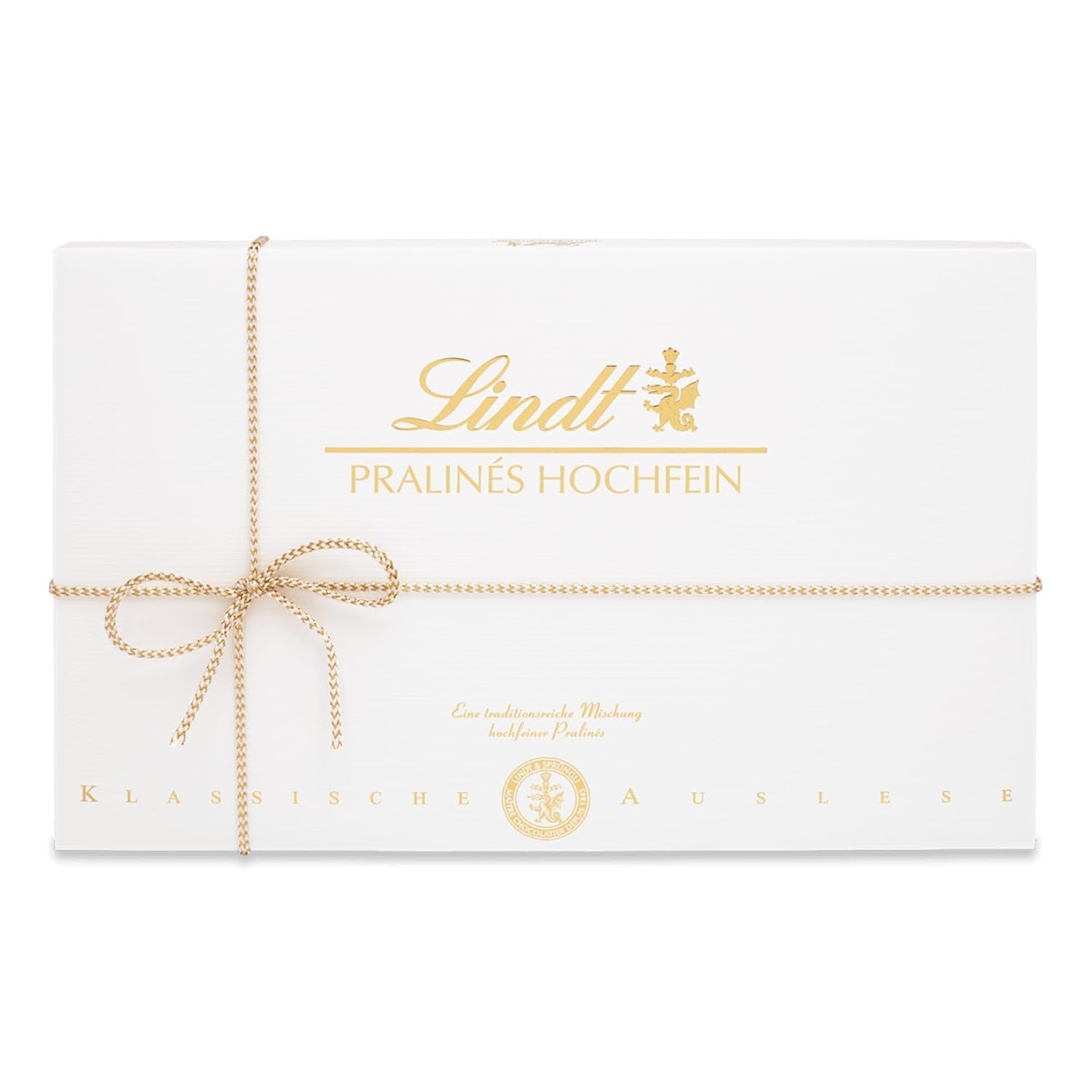 Lindt - Praline din ciocolata Hochfein,12 praline in 7 sortimente delicioase cu si fara alcool Bomboane de Ciocolata Naty Shop Pralinés Hochfein 500 grame