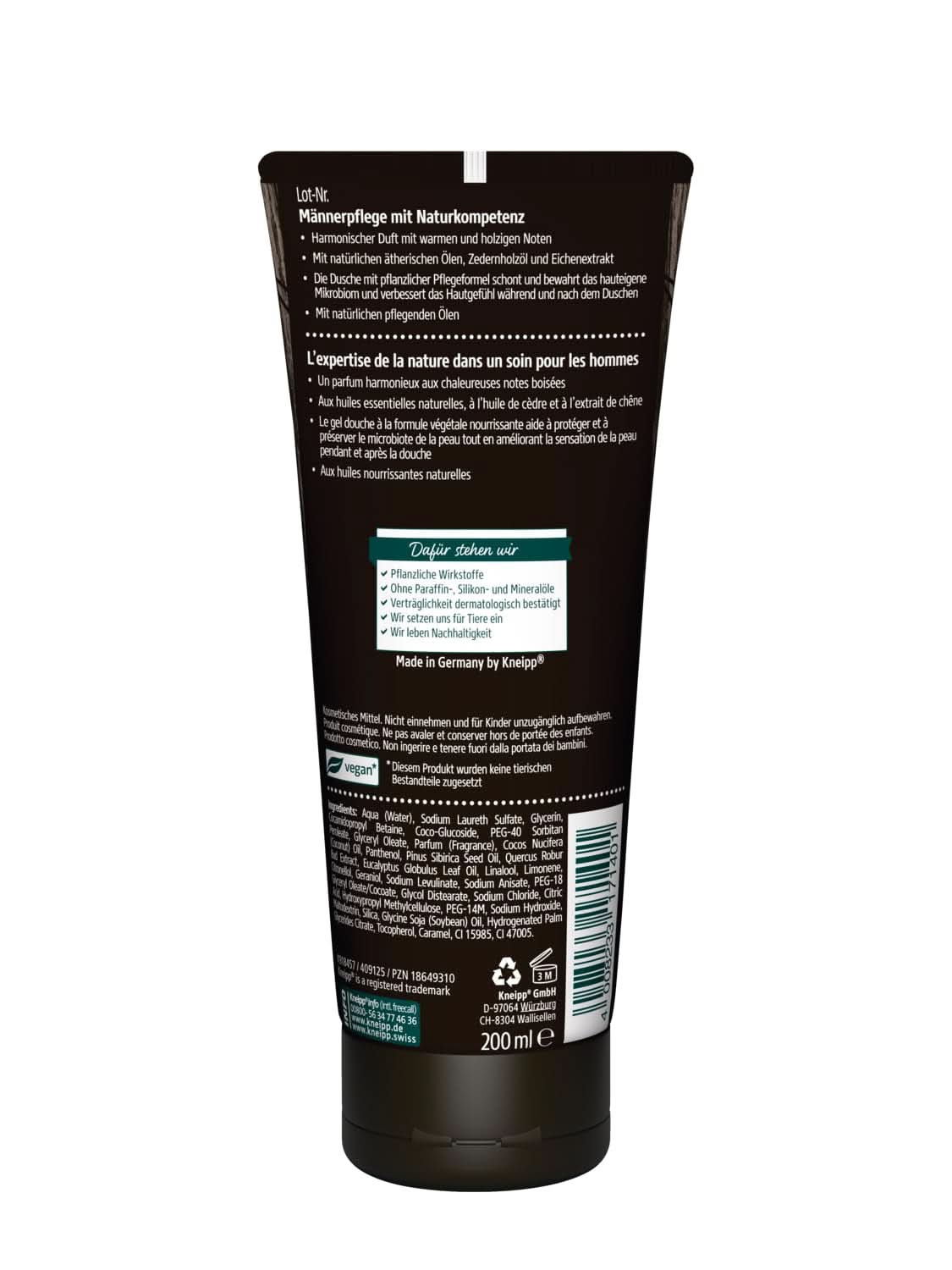 Kneipp MEN 2 în 1 Shower Powerful, Gel de duș și șampon, 200 ml Duș și baie Naty Shop