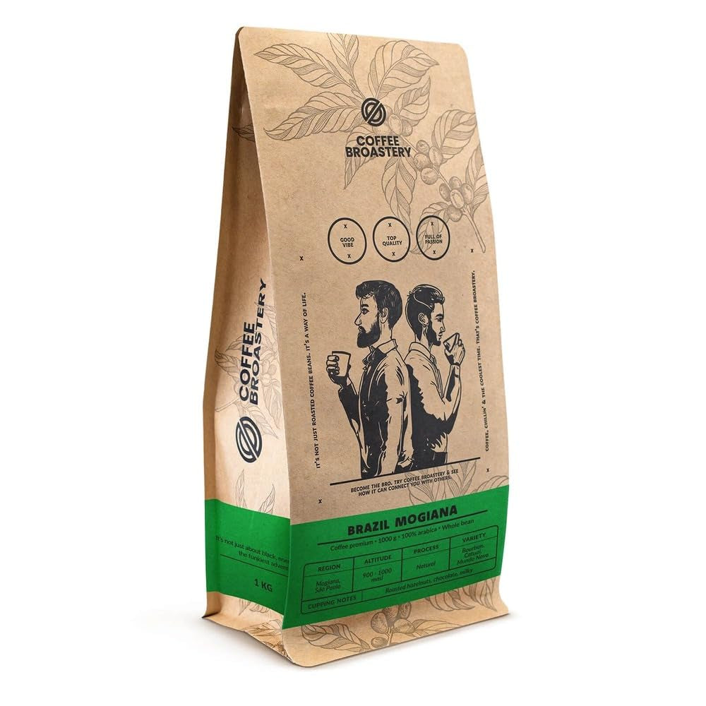 Set boabe de cafea 2x1kg 2000g | Brazilia Mogiana | Brazilia Cerrado | Brazilia | Cafea specială | Proaspăt prăjită