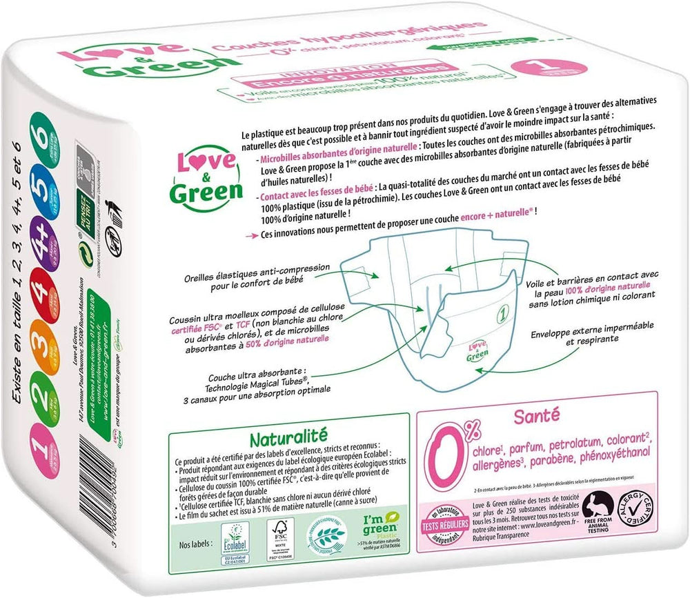 Love & Green, Windeln für Kinder, hypoallergene Windeln für Mutter und Kind Naty Shop