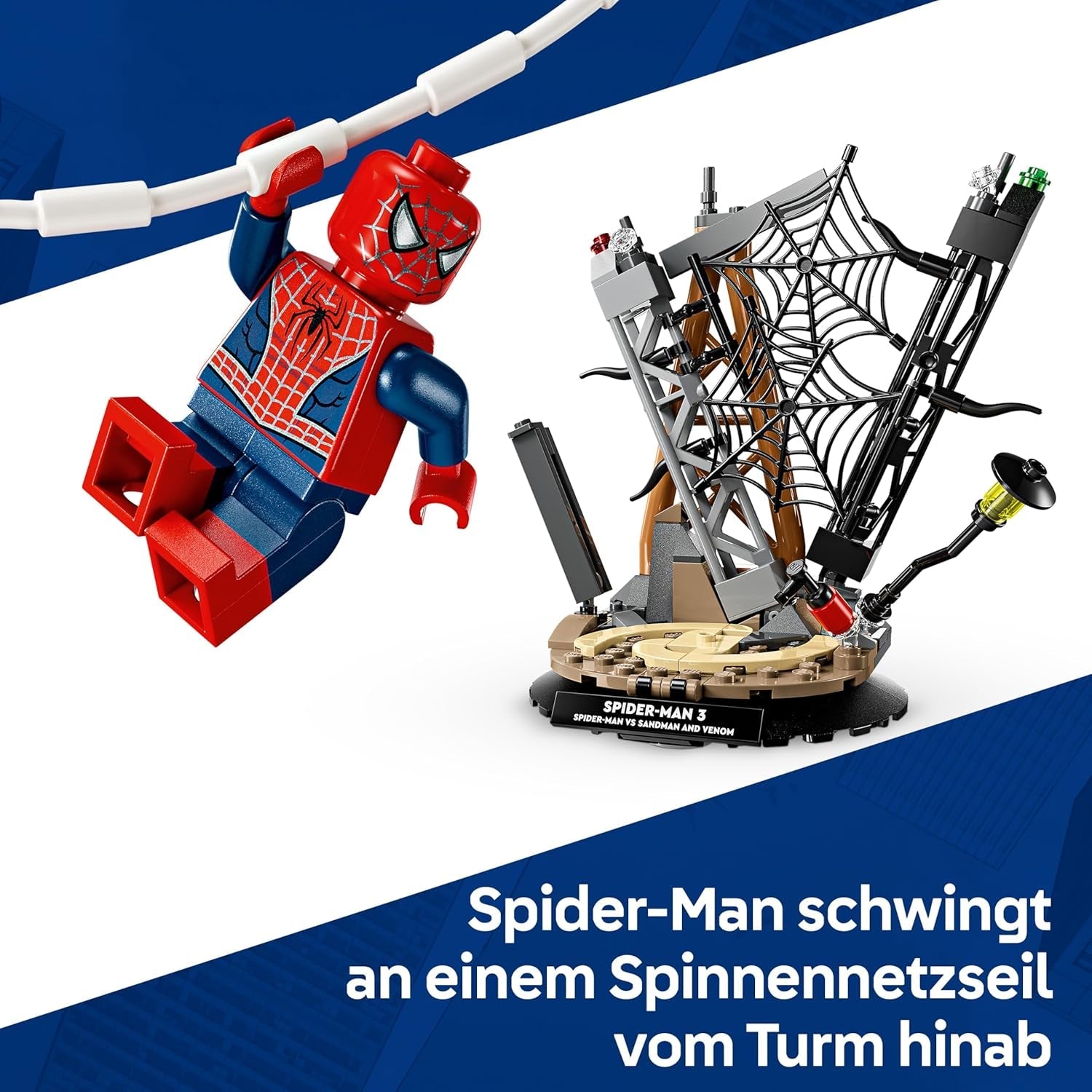 LEGO | Marvel Großer Showdown: Spider-Man vs. Sandman - Spiderman Spielzeug mit 3 Minifiguren - Spider Man, Venom und Sandma - Kinder Geschenk für Jungen ab 9 Jahren, Mädchen und Fans - 76334