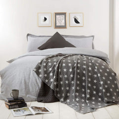 DREAMSCENE pătură confortabilă pătură pufoasă pătură fleece - living pătură cald iarna moale, canapea pătură, pătură canapea, pătură cuddly copii, living & pături cuddly 120X150Cm, canapea arunca pătură gri stele Paturi si Cuverturi Besuche den DREAMSCENE-Store