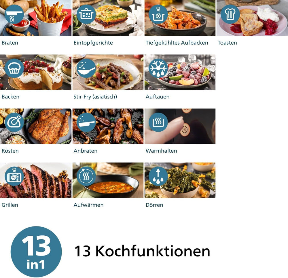 Philips Airfryer 2000-Serie 4,2 l – digitaler Touchscreen, 13 Kochoptionen, 9 voreingestellte Funktionen, bis zu 90 % weniger Fett mit Rapidair-Technologie, Leistung 1500 W. Haushaltsgeräte Naty Shop