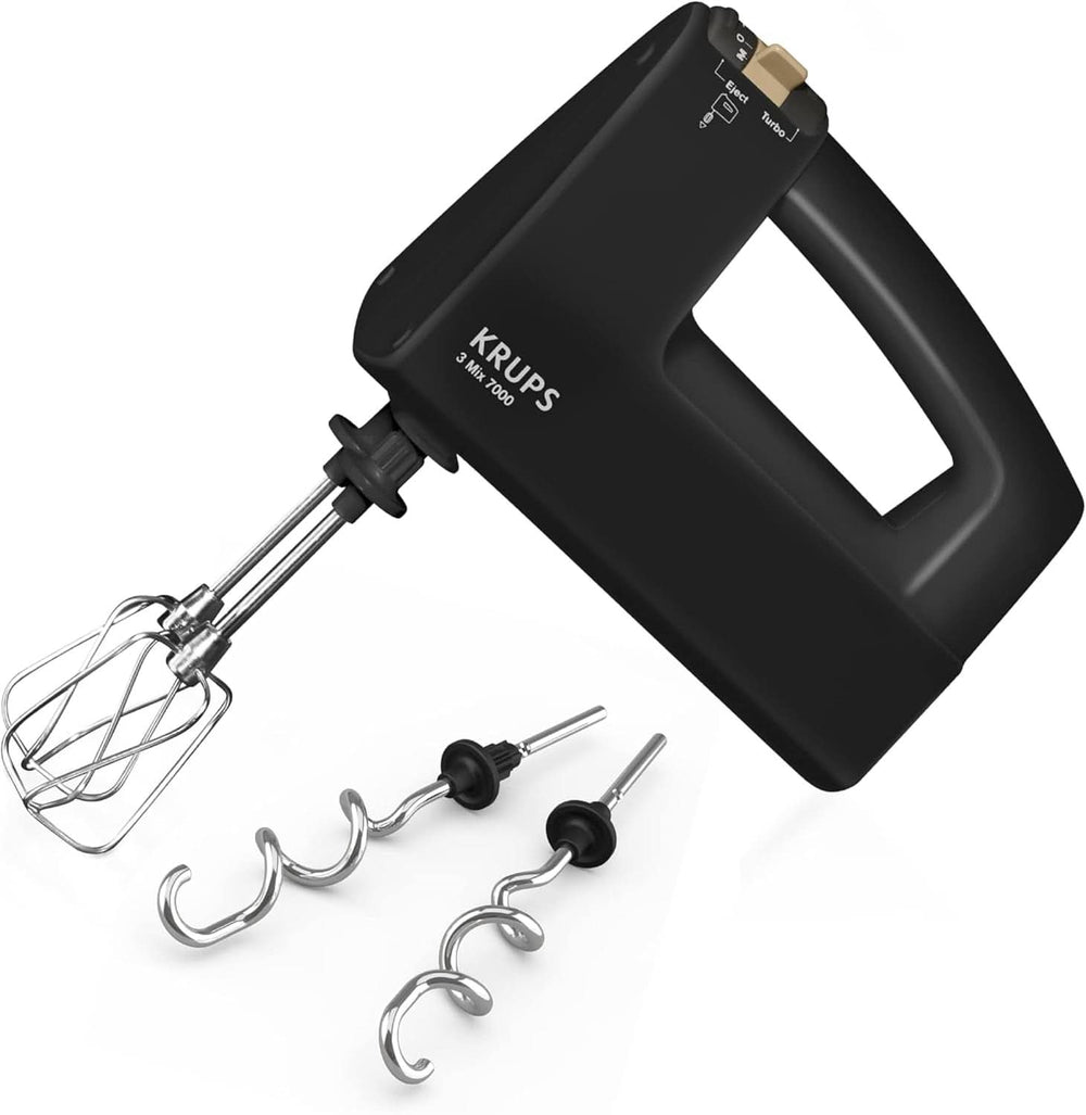 Krups 3Mix 7000 Handmixer 60 Jahre Special Edition, 500 Watt, Knet- Und Rührhaken Aus Edelstahl, Langes Netzkabel, Zubehörtasche, F6085811, Schwarz/Kupfer Kitchen Naty Shop 3 Mix 7000 F60858