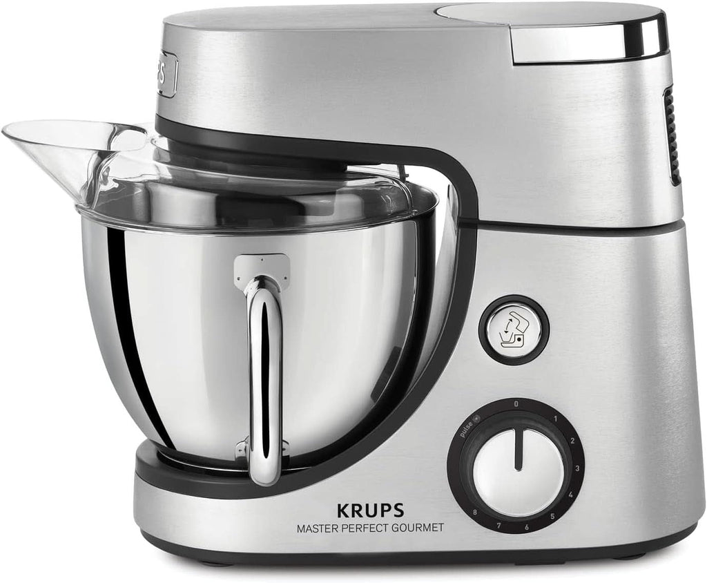 Robot de bucătărie Krups KA631D Master Perfect Gourmet | 1100 wați | 8 viteze | Bol din oțel inoxidabil de 4,6 litri | 5 accesorii: set de coacere, bol flexibil, unitate de mărunțire | oțel inoxidabil periat Mama si Copilul Naty Shop