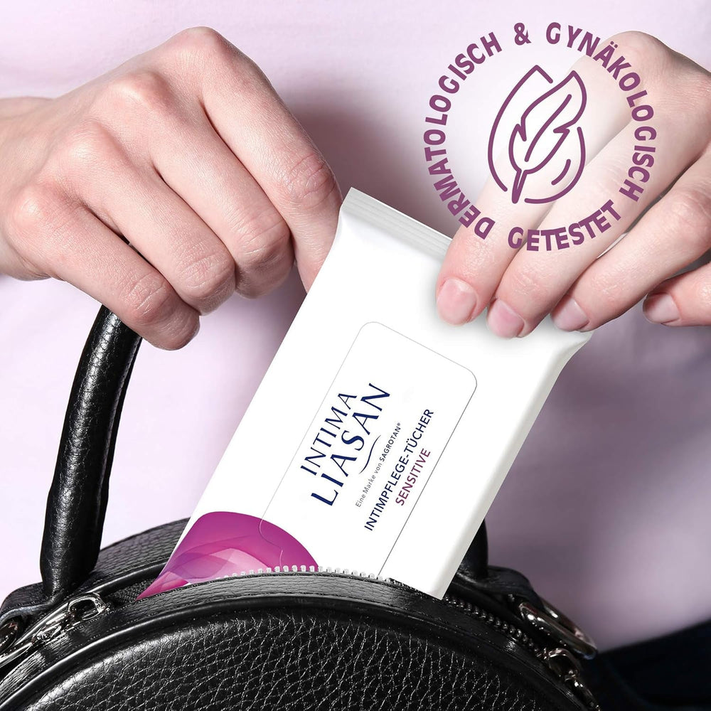 Intima Liasan by Sagrotan Șervețele igienice intime sensibile, fără săpun și fără alcool, 30 bucăți