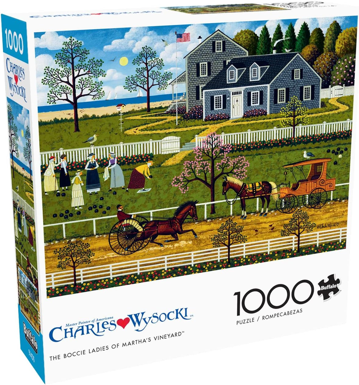 Buffalo Games - Charles Wysocki - Doamnele Boccie din Marthas Vineyard - puzzle jigsaw 1000 piese Puzzle Naty Shop