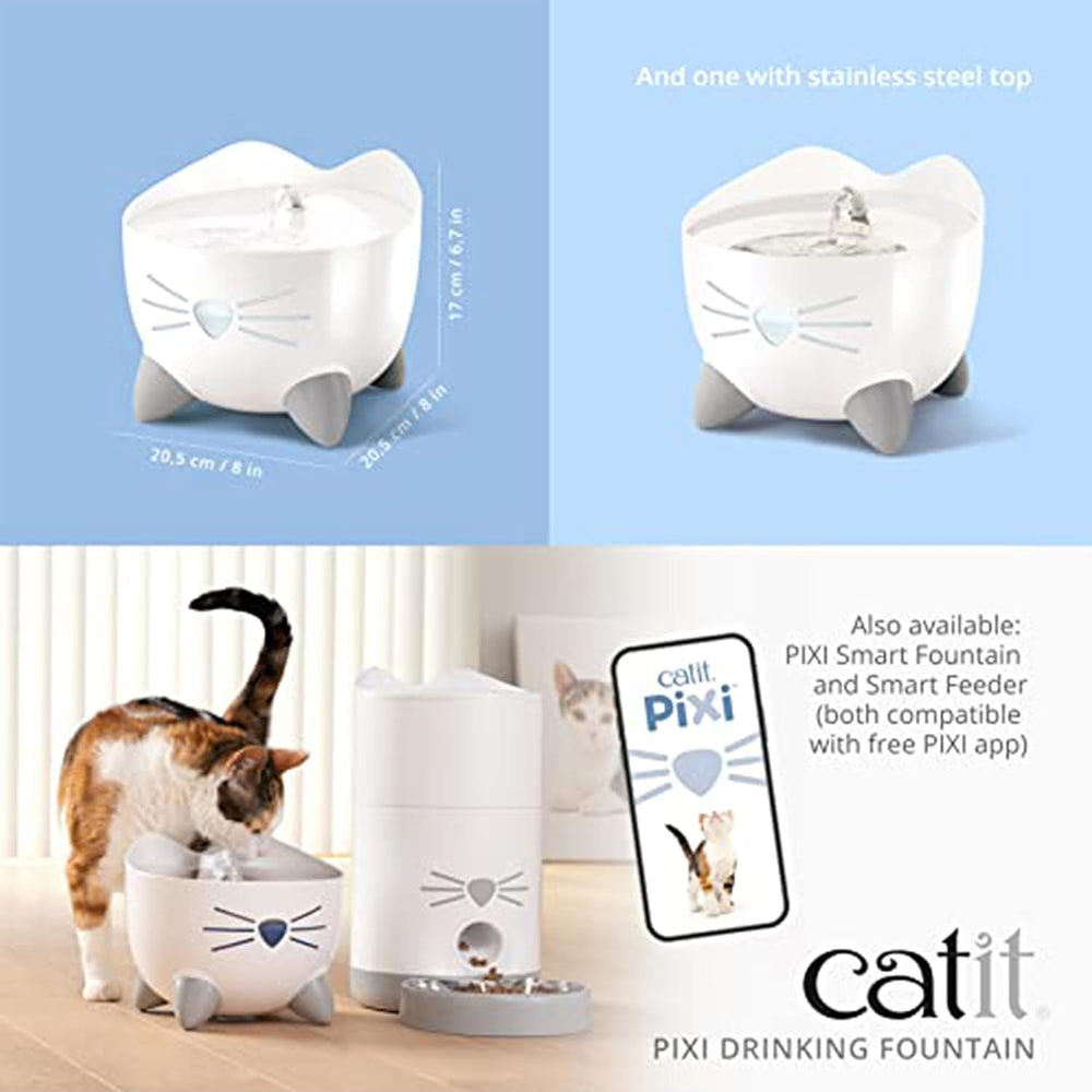 Catit Pixi Fântână de băut pentru pisici, Albă, 1 bucată (1 pachet)