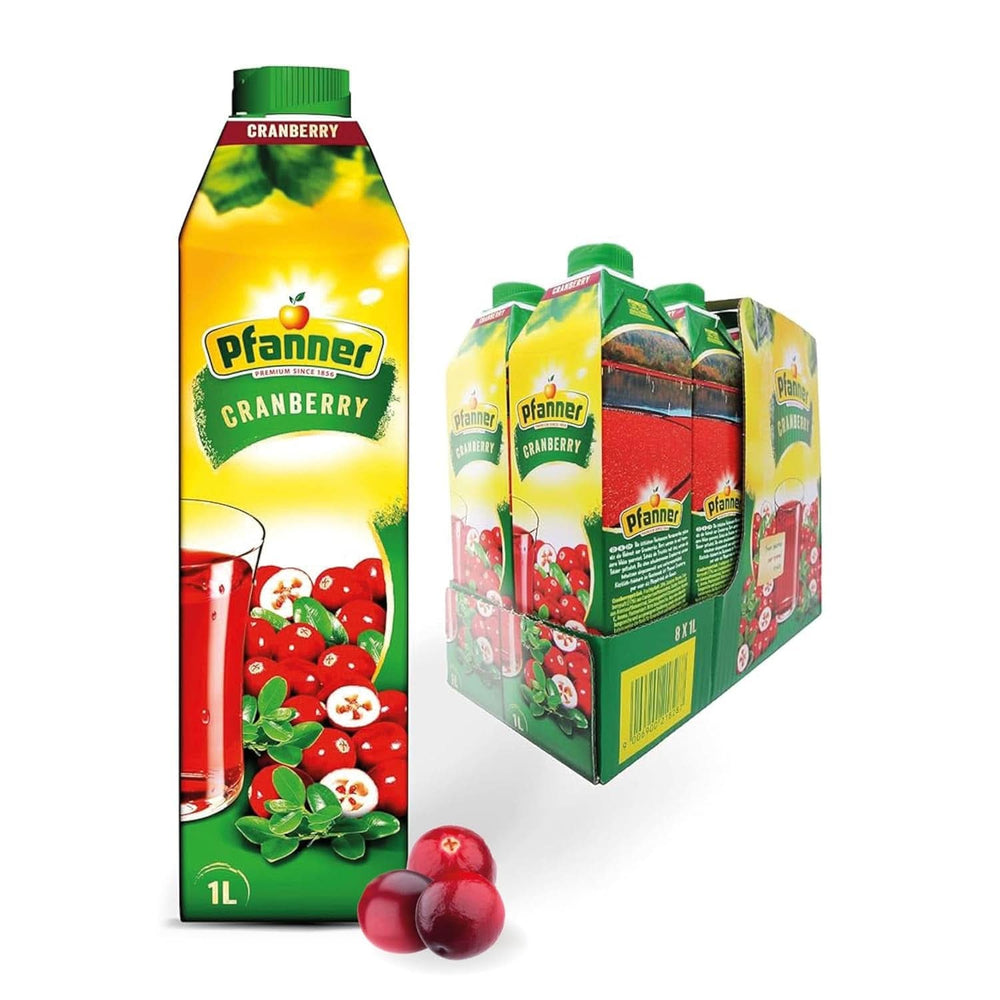 Pfanner Erdbeer-Fruchtnektar (8 x 1 Liter) – 30 % Fruchtanteil – Erdbeergetränk Naty Shop Cranberry
