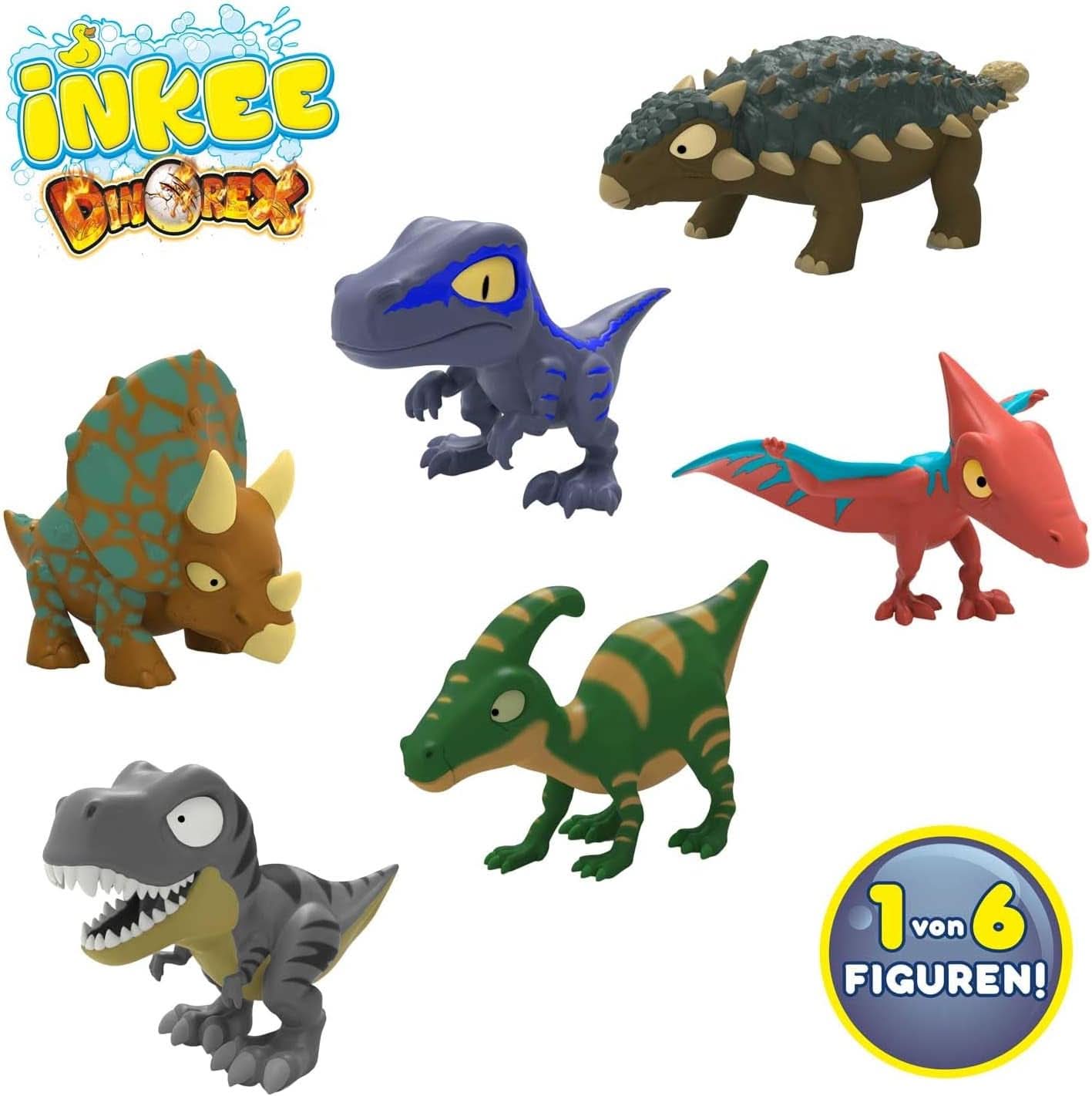 INKEE SURPRISE DINO, eiförmige Badebombe mit Dinosaurierfiguren und Überraschungen, 100 Gramm. Dusche und Bad Naty Shop