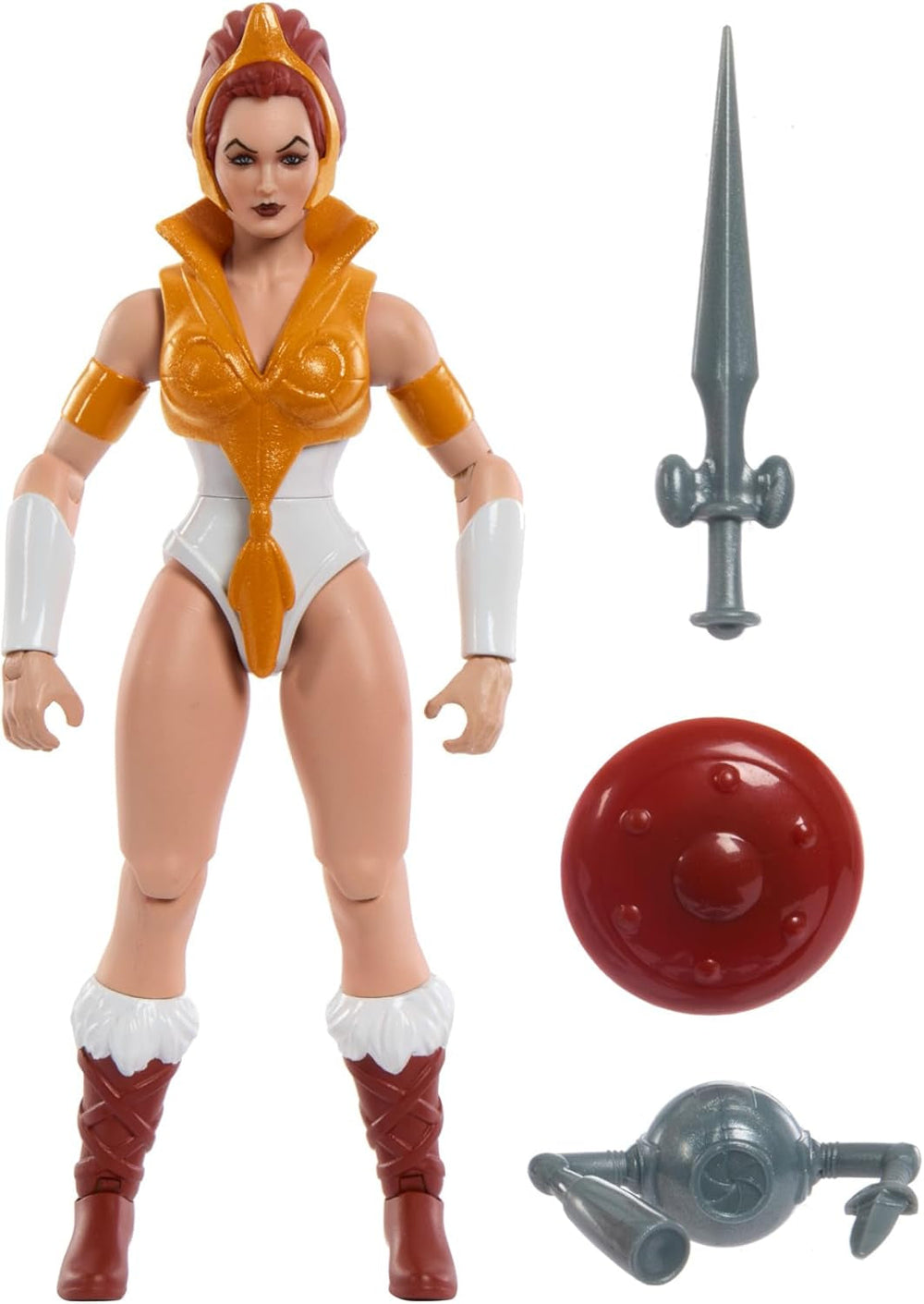 Masters of the Universe Origins Toy Cartoon Teela Actionfigur, ca. 14 cm groß, Motu Heroine Zubehör und Mini Comic HYD27 Actionfiguren Naty Shop Standardtitel