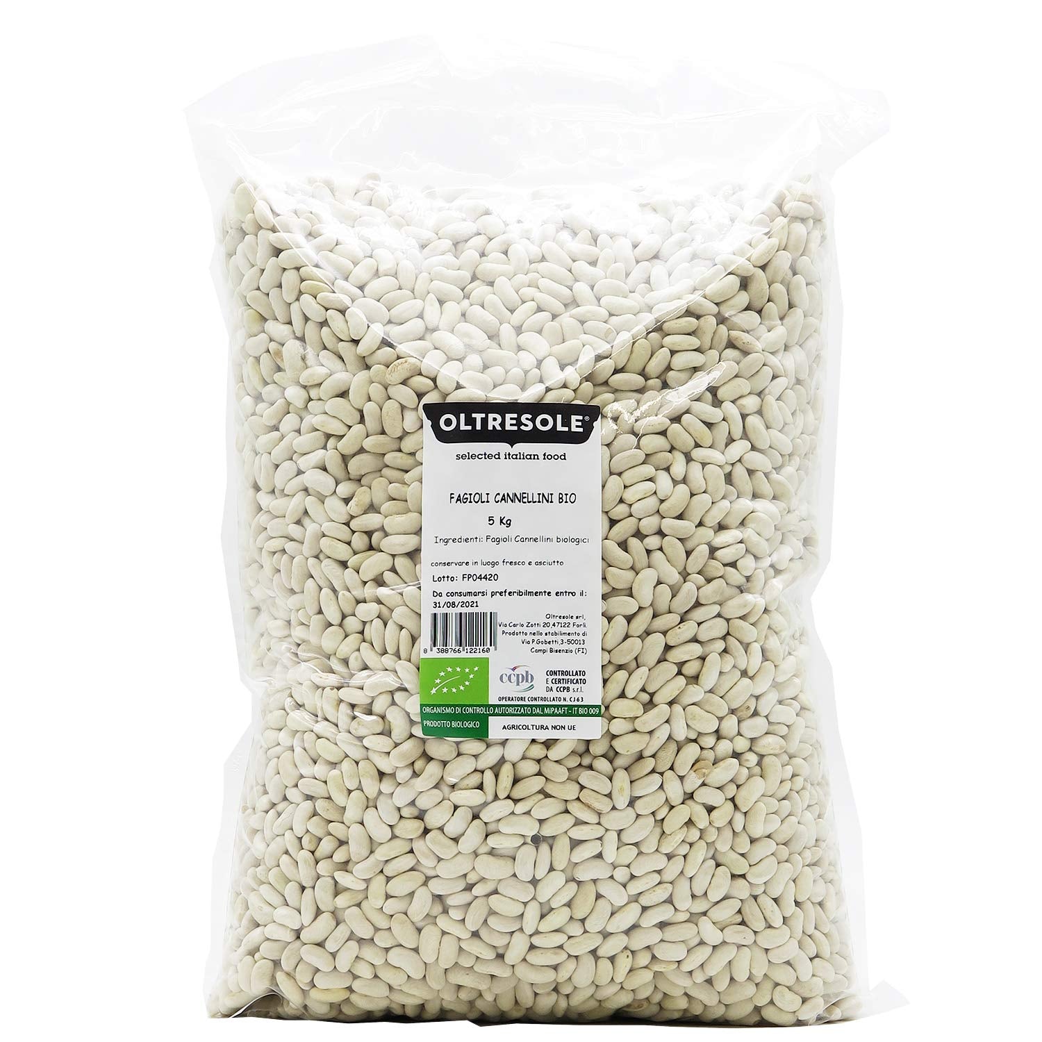 , Fasole bio-canellini 5 kg, leguminoase organice din cultivarea controlată, bogată în Cereale Naty Shop Default Title
