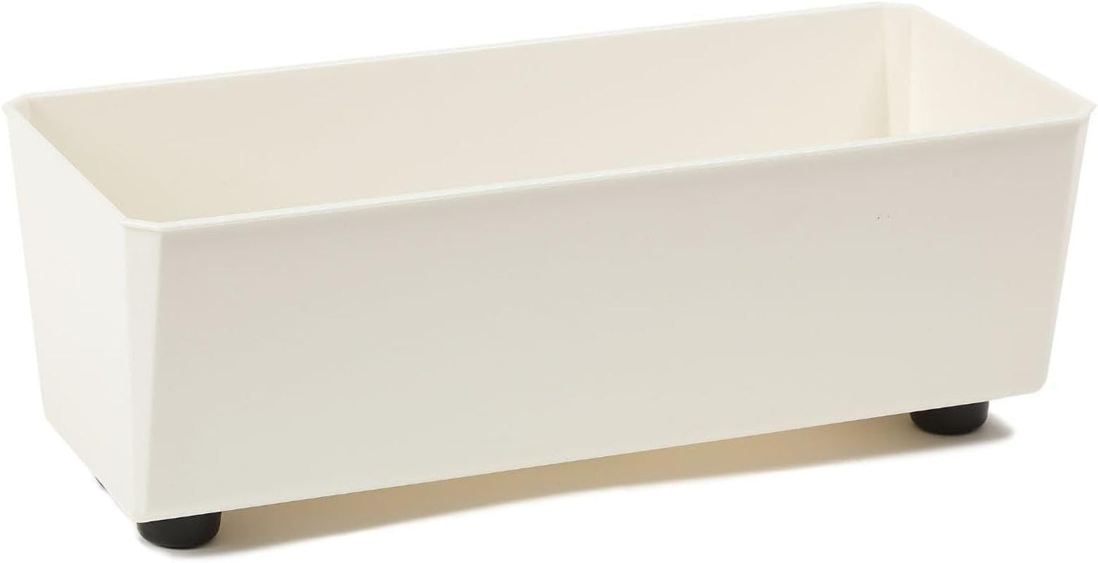 Jardinieră dreptunghiulară LAMELA cu picioare elegante – Ghiveci gri cu aspect de beton, fabricat din plastic robust, 37x17 cm, 6L – Rezistent la intemperii și ușor de curățat – Pentru interior și exterior