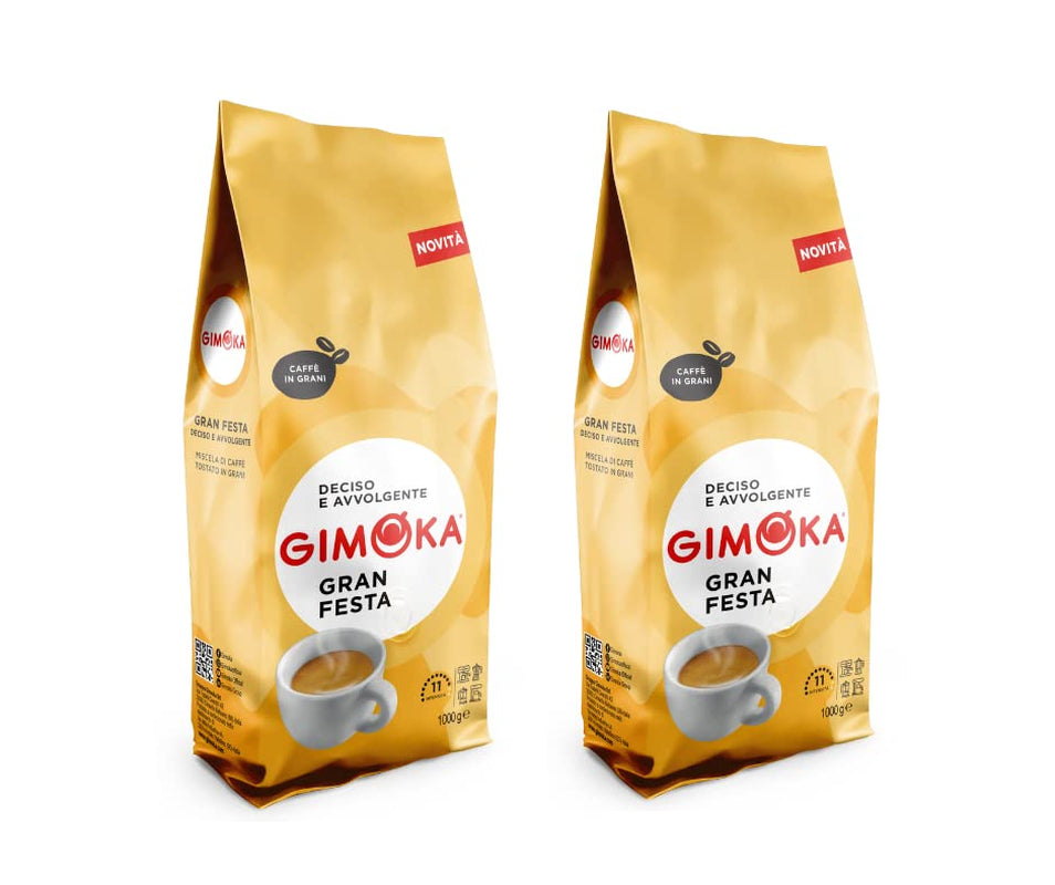 Gimoka - Cafea boabe, 1 Kg Cafea Naty Shop 2 x 1 Kg Gran Festa
