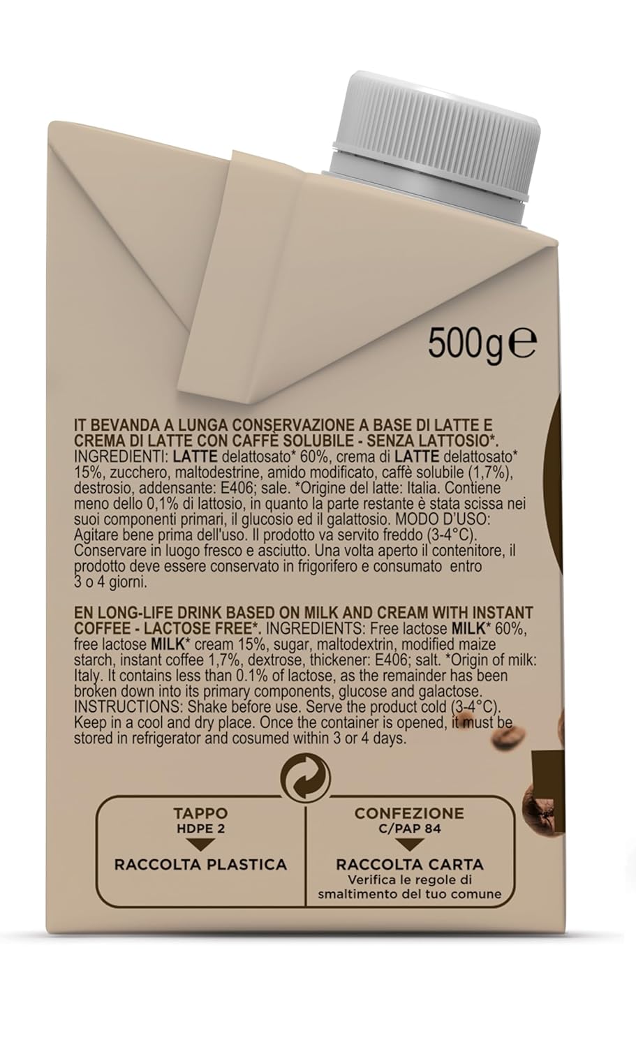 Gimoka Cream Caffè Latte Laktosefrei Glutenfrei Ohne Konservierungsstoffe