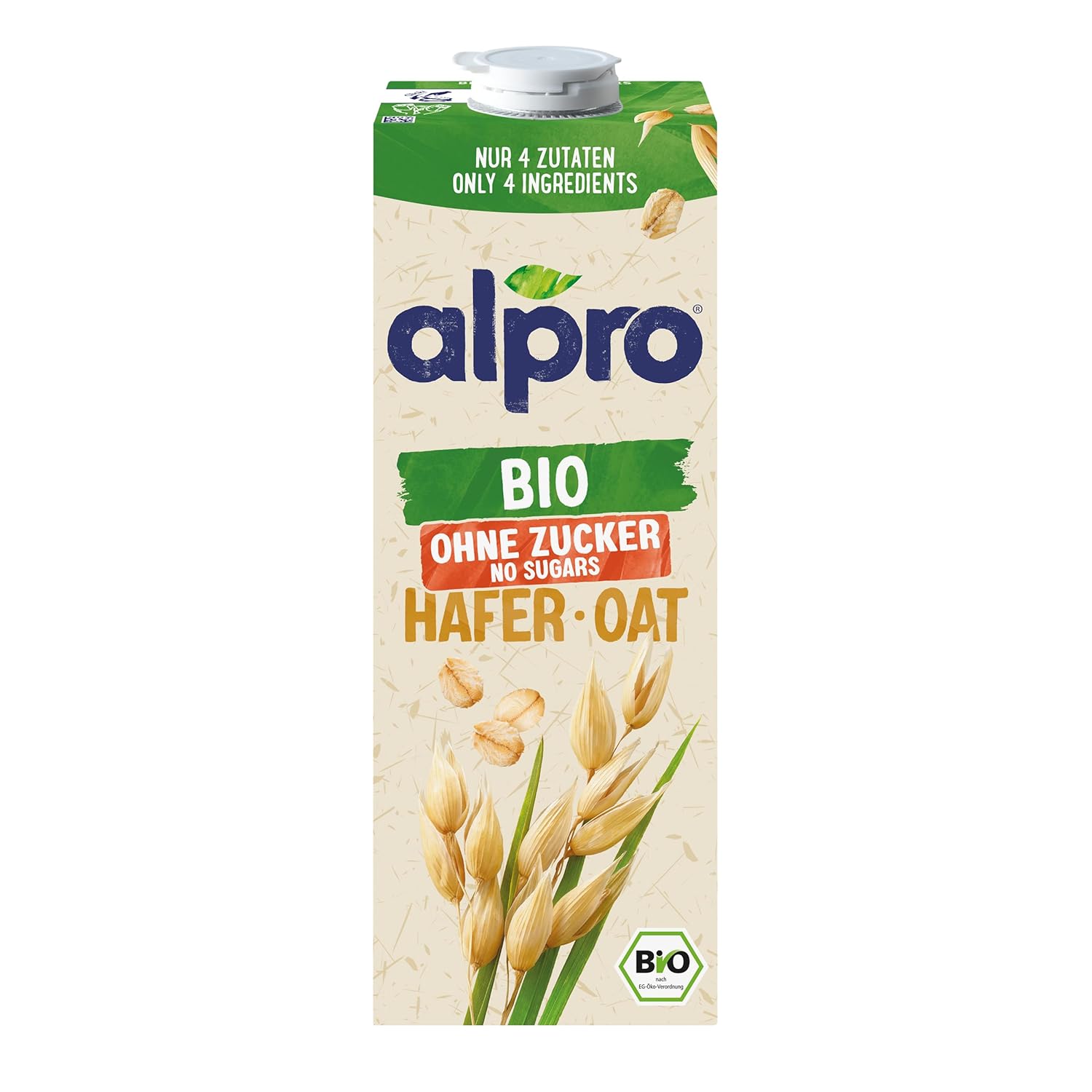 Alpro Bio Haferdrink ohne Zucker – Pflanzendrink mit Hafer