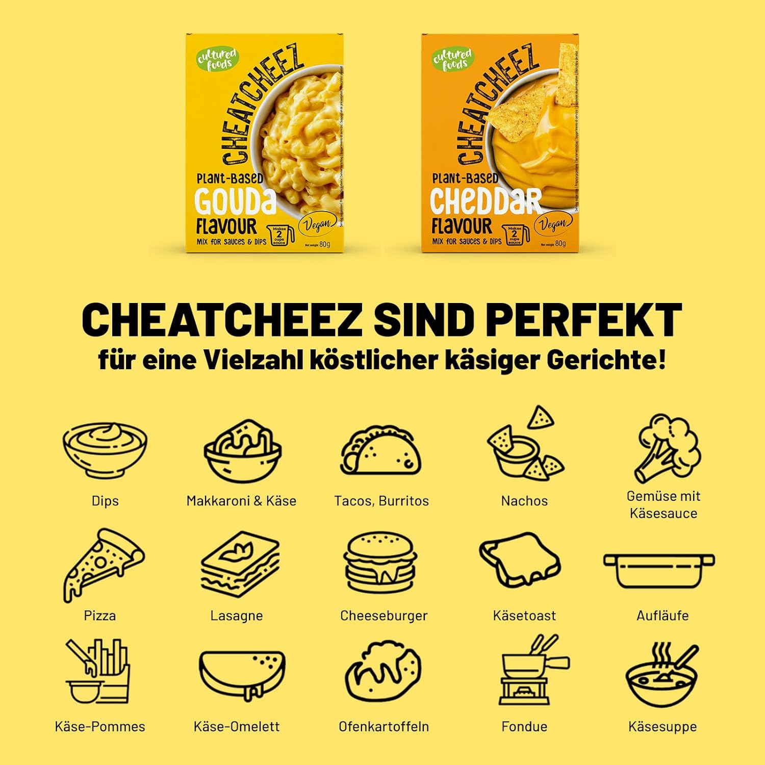 Cultured Foods CHEATCHEEZ Vegane Gouda-Sauce – laktose- und glutenfrei