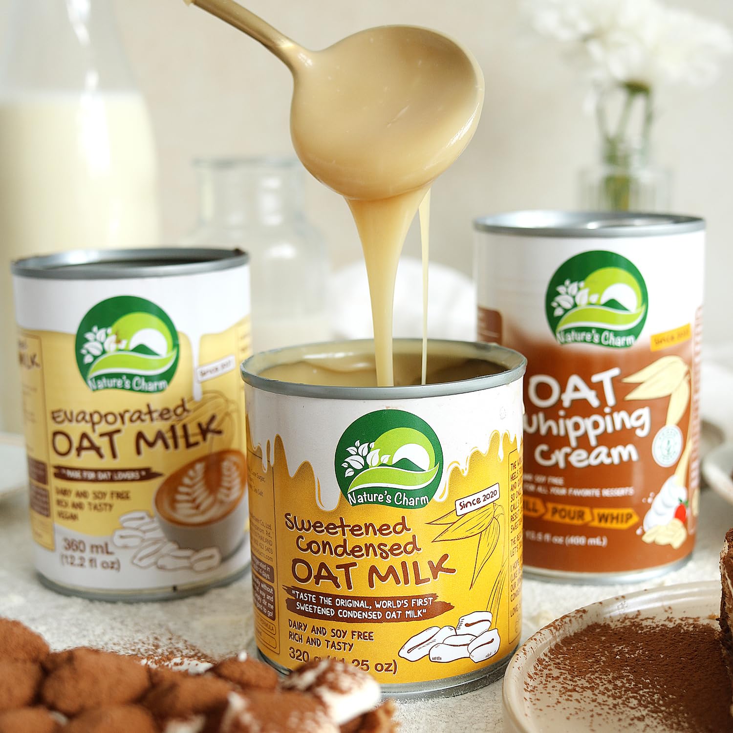 Nature's Charm Vegane Kondens-Hafermilch – Kaffee und Desserts