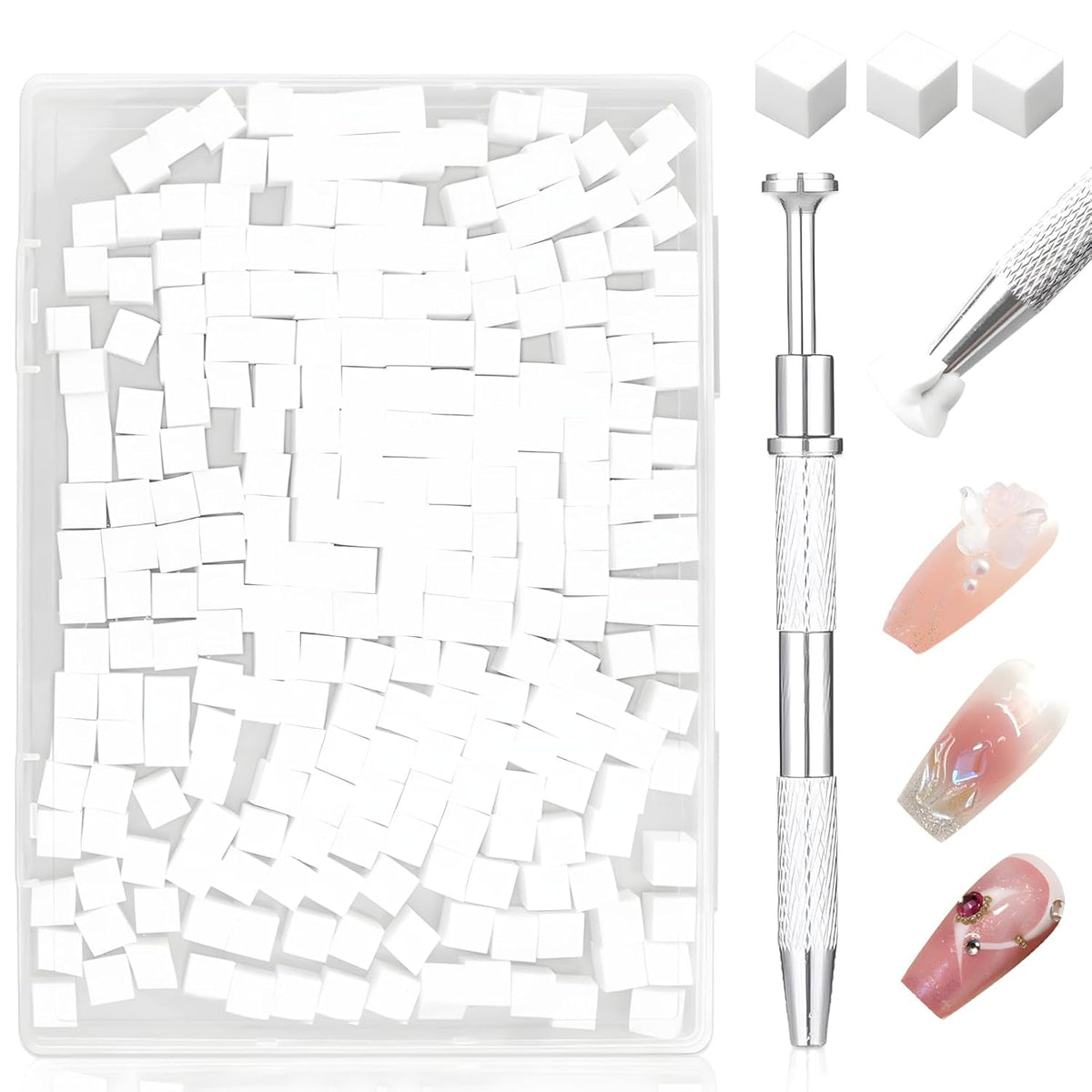 250 Stück Nail Art Schwamm Mit Metallgreifer Sponge Ombre Pinsel Nailart Nageldesign Zubehör Nagelstudio Zubehör Für DIY Babyboomer Effekte Ombre Gradient Nageldesign