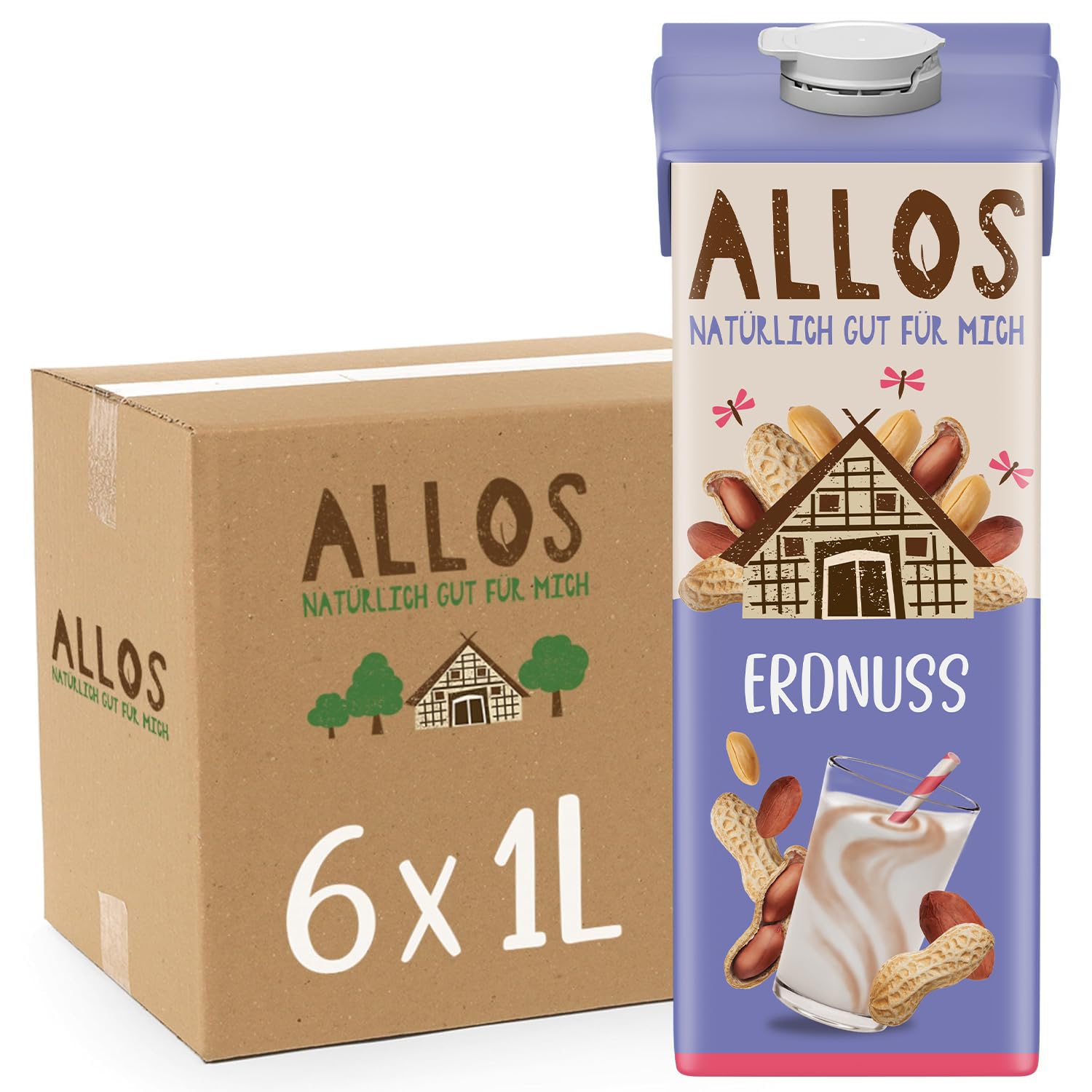 Allos Mandeldrink Zuckerfrei Mandel Natur Vegan Laktose 1L