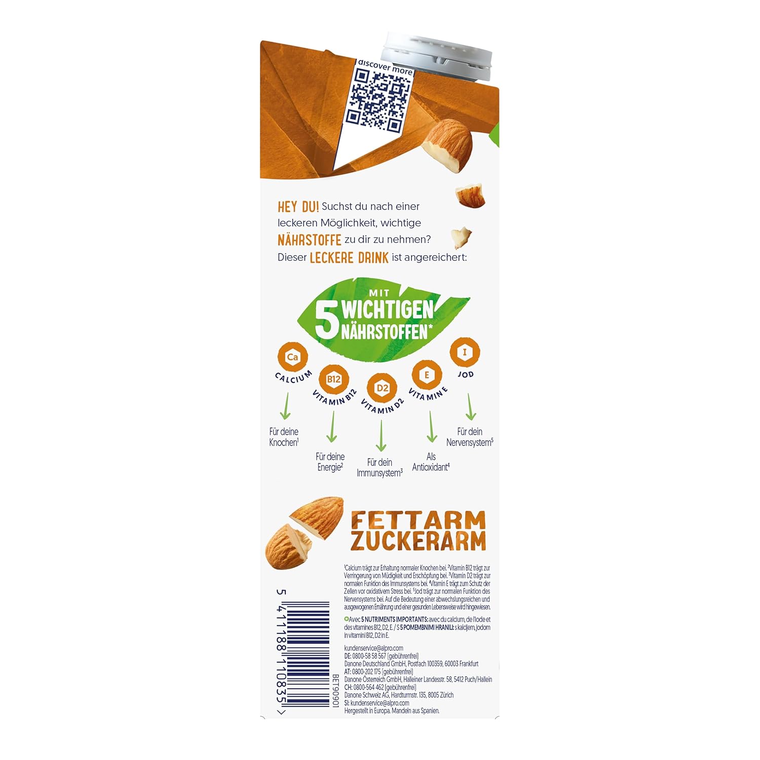 Alpro Mandeldrink ohne Zucker – Quelle für Kalzium und Vitamine