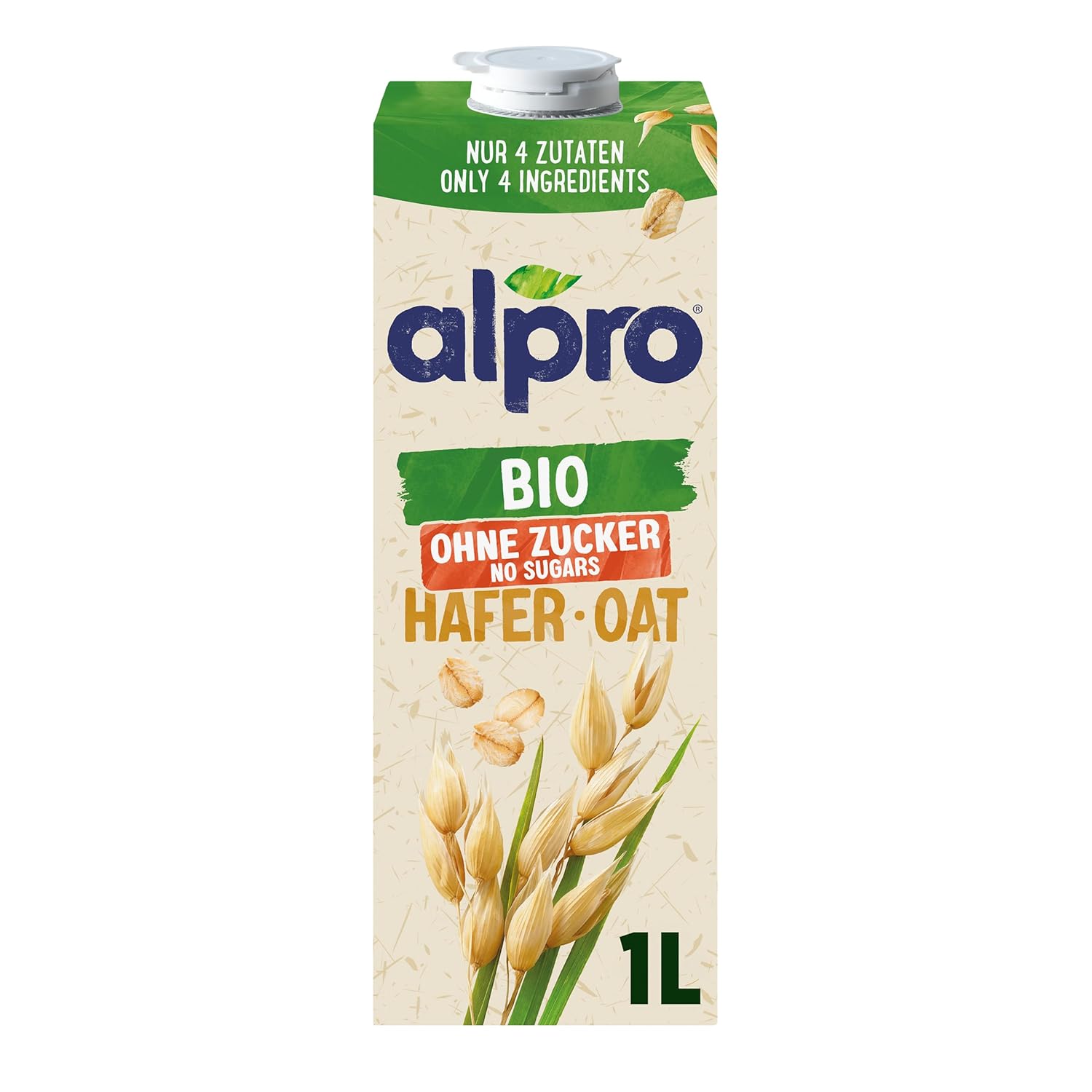 Alpro Bio Haferdrink ohne Zucker – Pflanzendrink mit Hafer